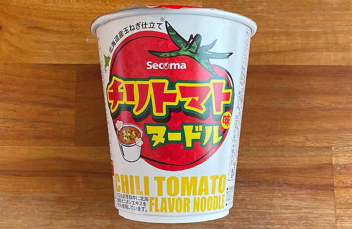 【セイコーマート】チリトマト味ヌードル パッケージ
