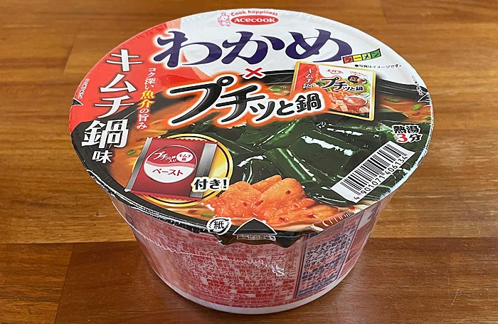 わかめラーメン×プチッと鍋 キムチ鍋味