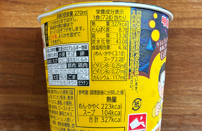 ドラえもん なつかしの黄色いカレーヌードル