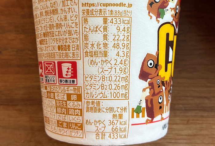 カップヌードル カレー 感謝の謎肉増量